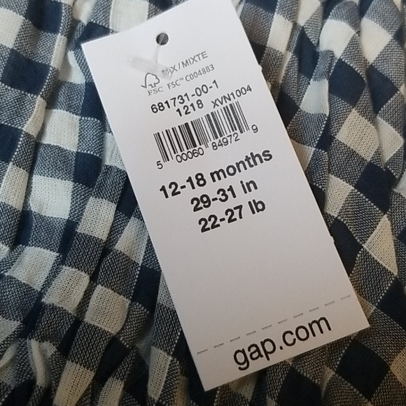 NWT Gap baby navy gingham print dress (size 12-18 mo) - Picture 7 of 13